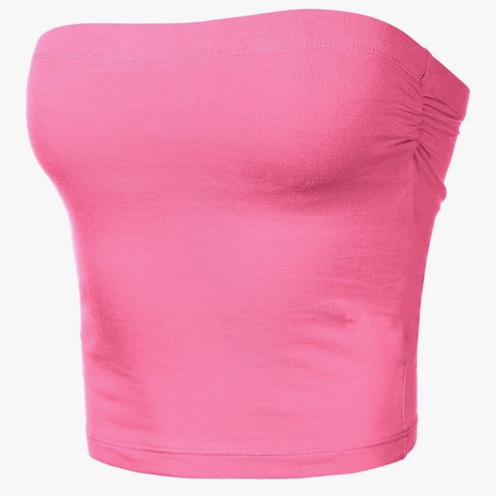 Pink Strapless Tube Top